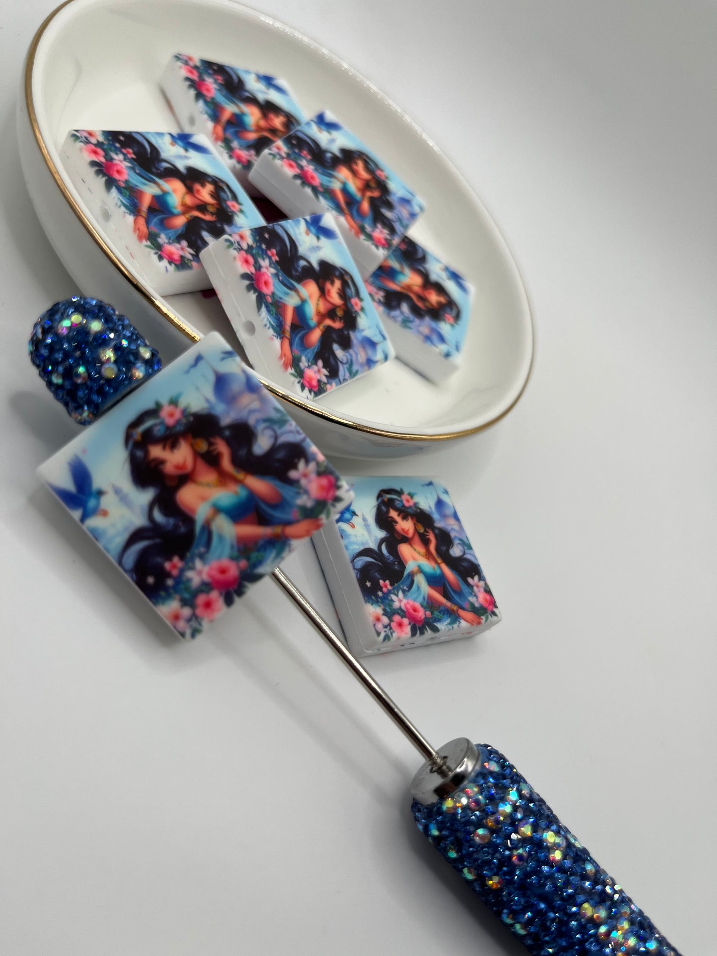1pc Jasmine Silicone Bead