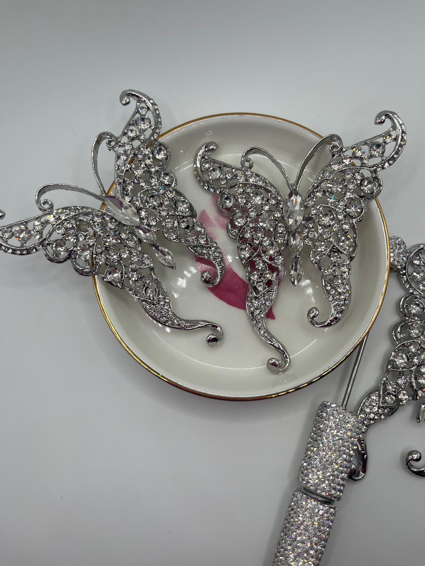 1pc Jumbo Rhinestone Metal Butterfly Charm