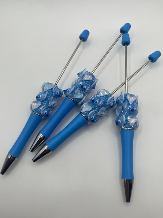 1pc Blue Alien Custom Plastic Beadable Pen