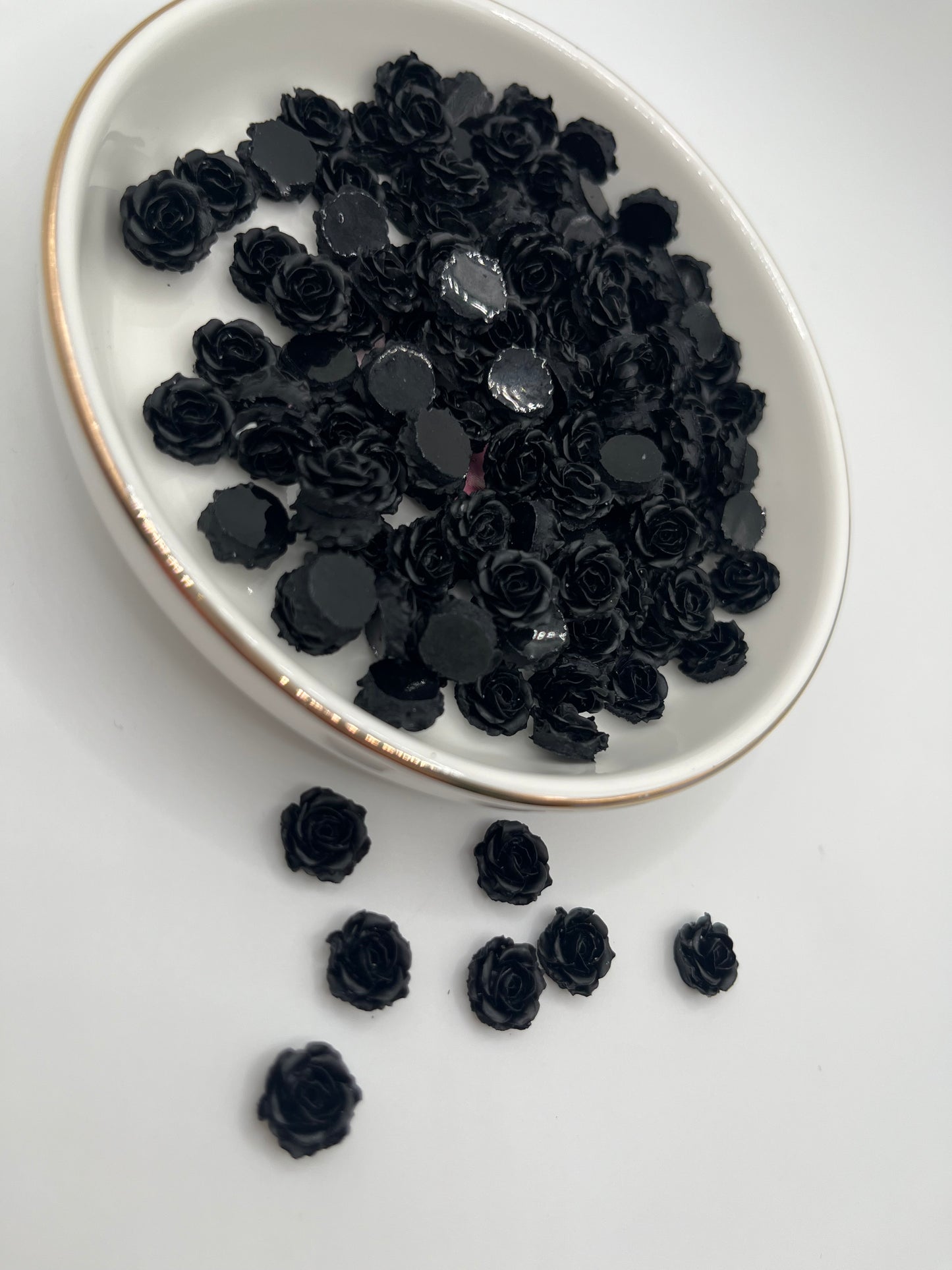 100pc Black Rose Nail Charm