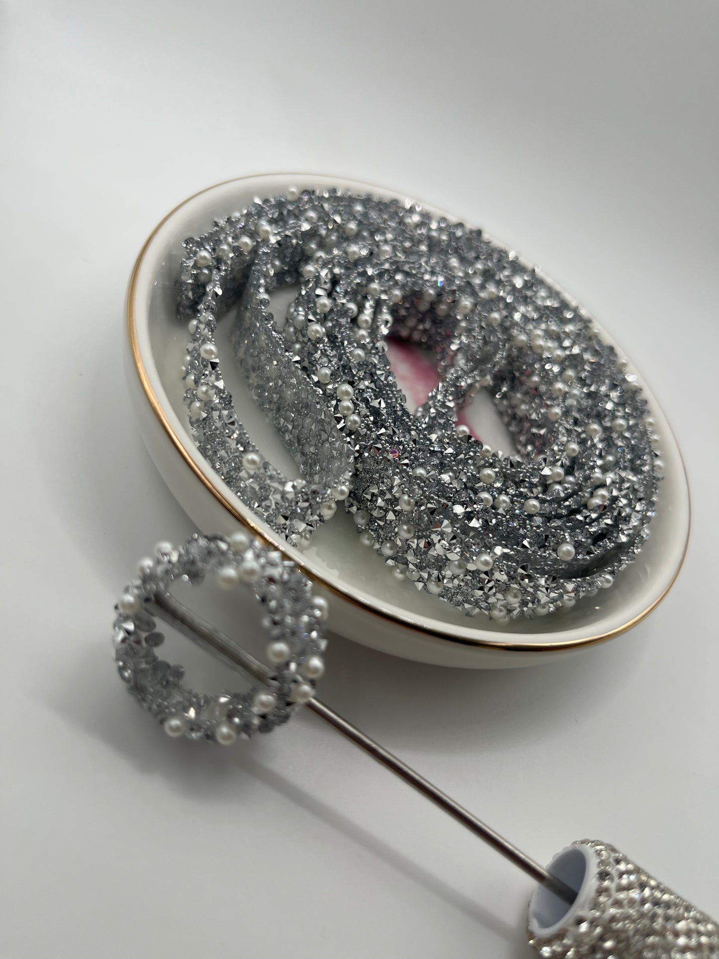 #582 - Silver Pearl Bead Tape [72 Inches]