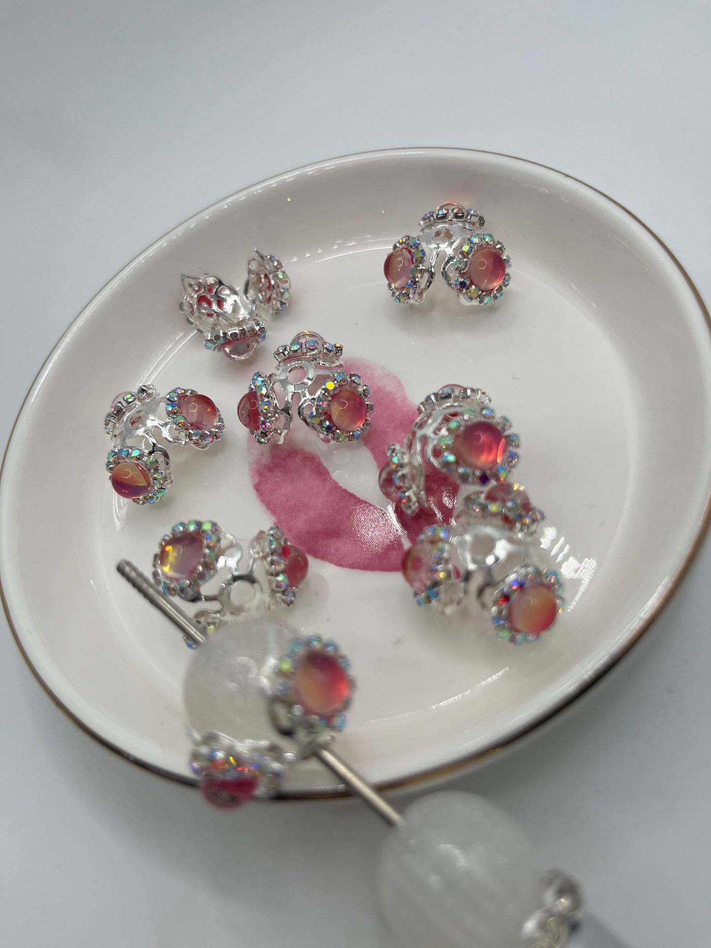 6pc Silver Fancy Bead Caps (Fits 16mm Beads)