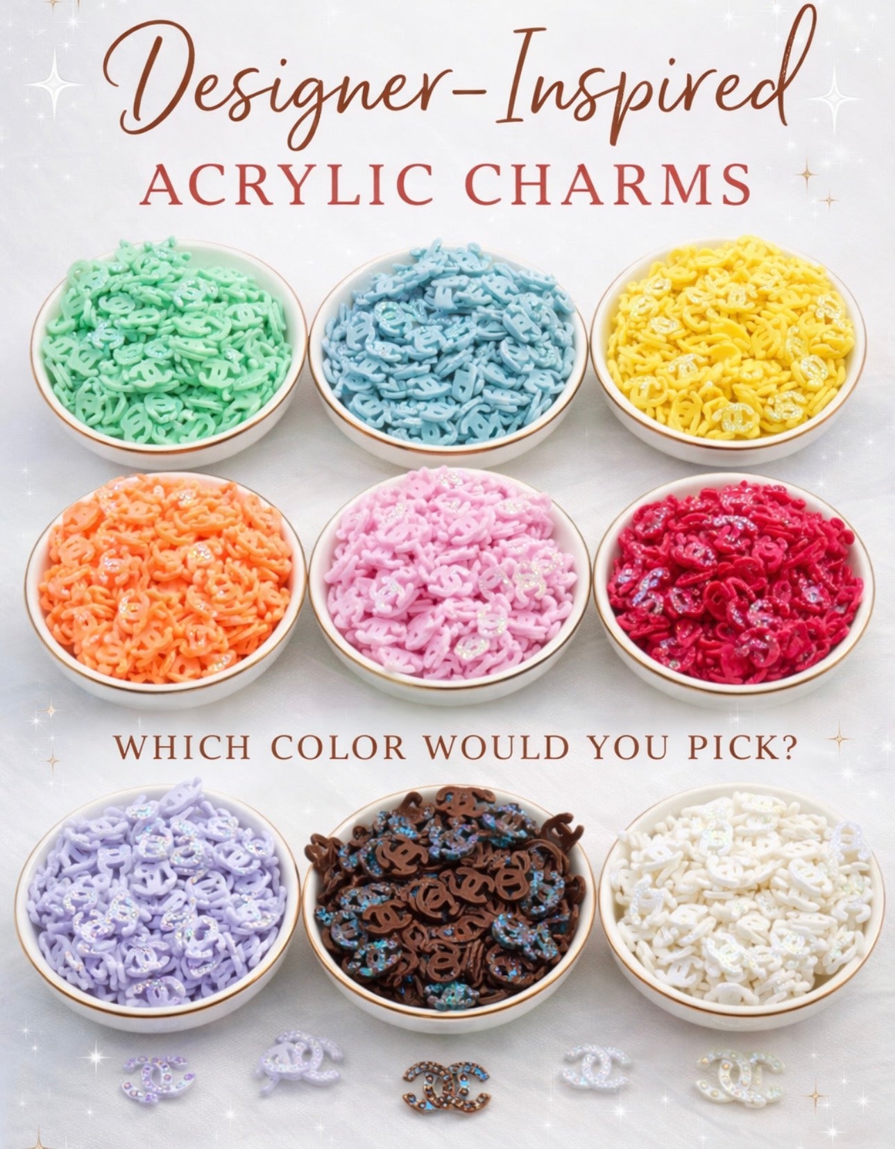 Designer-Inspired Acrylic Charm Bundle (1000 Pieces)
