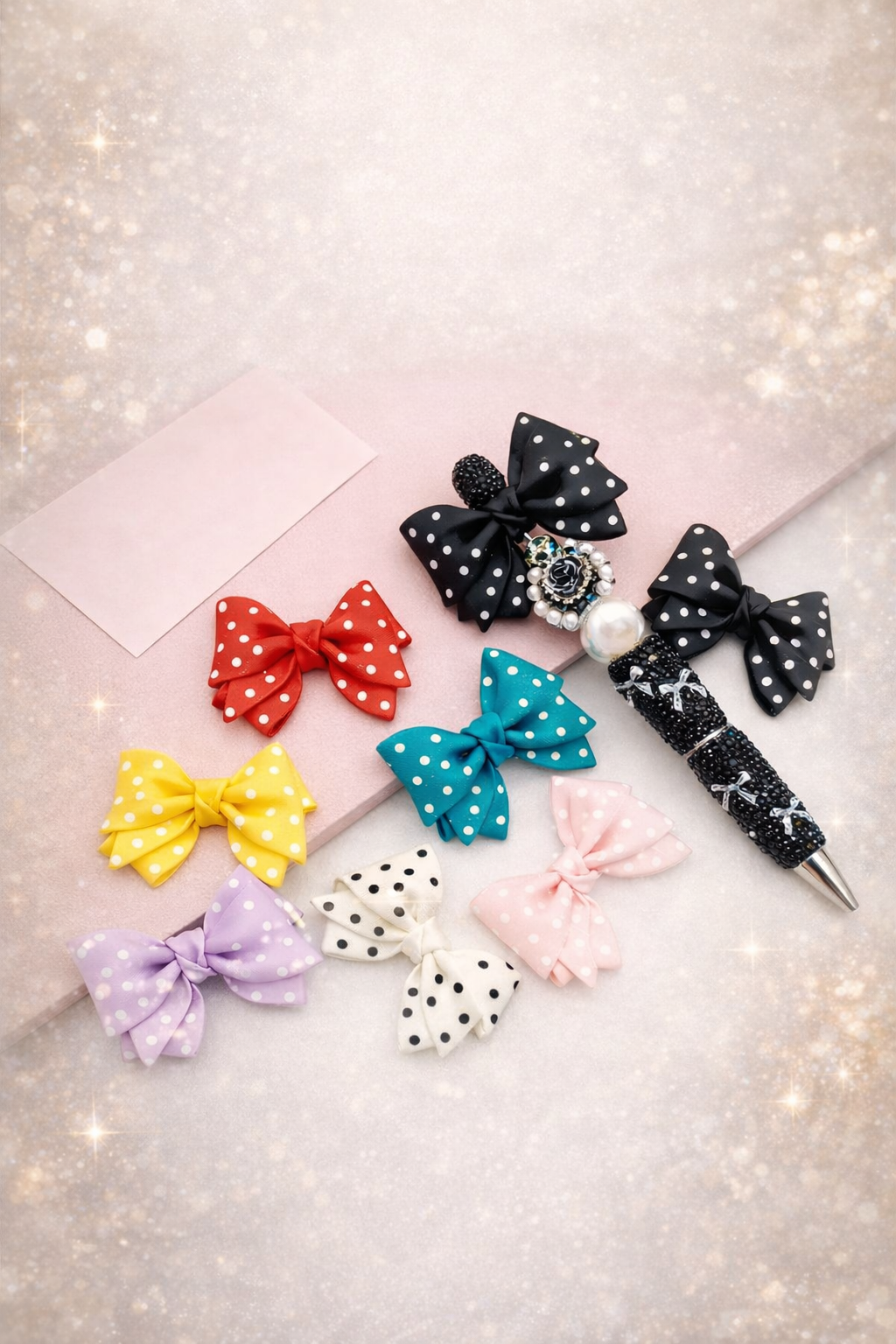 20P Clay Bow Beads - Mix Color