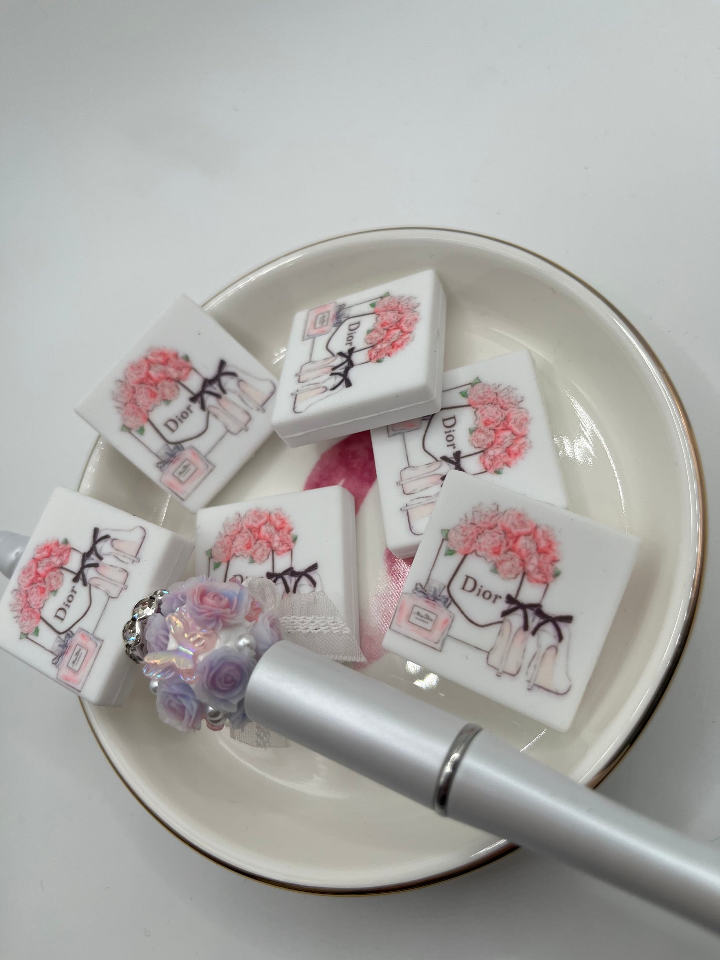 1pc D Fashion Square Silicone Bead