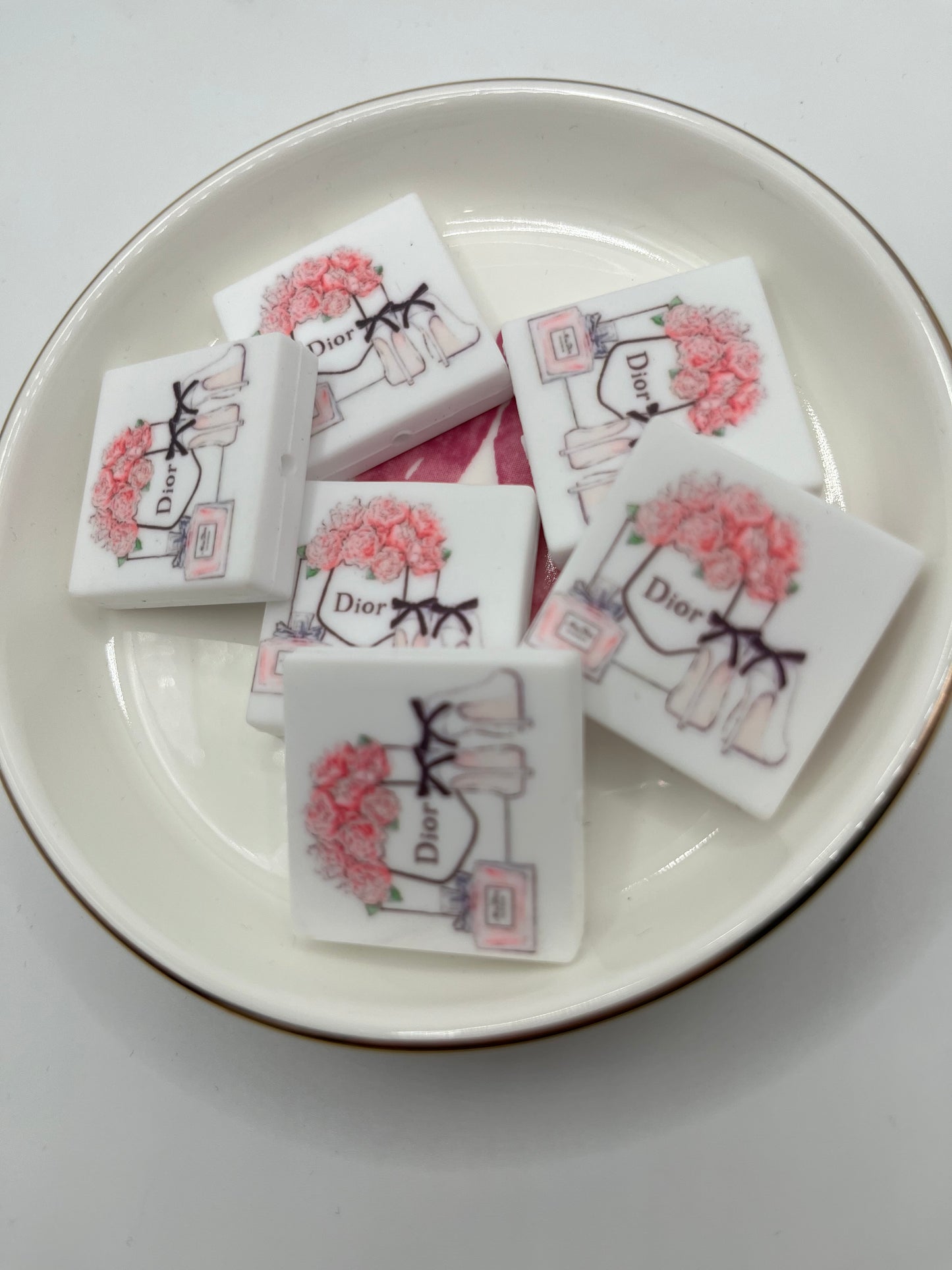 1pc D Fashion Square Silicone Bead