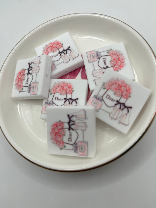 1pc D Fashion Square Silicone Bead
