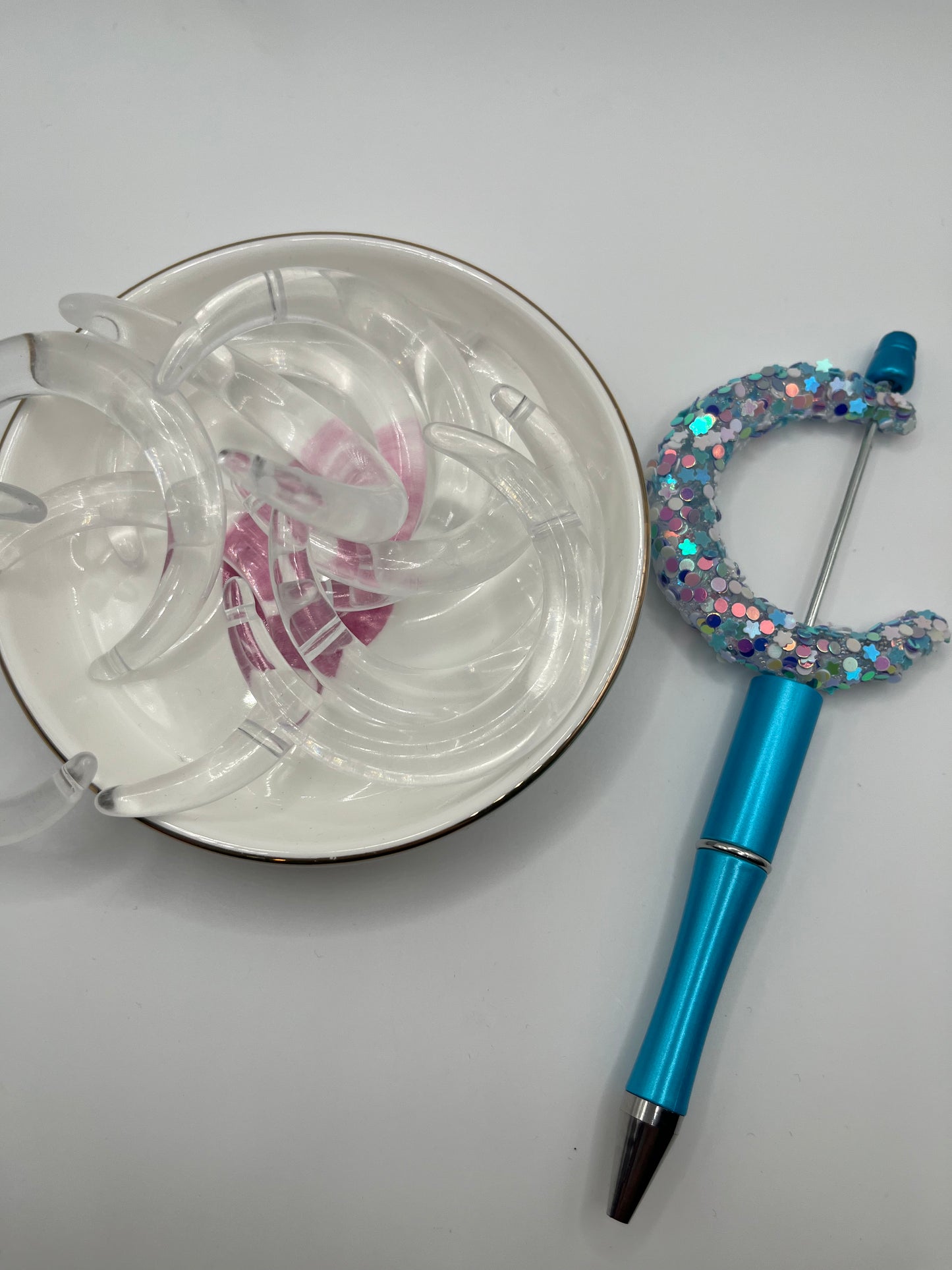 7pc Clear Big DIY Acrylic Moon Bead (Crescent Shape)