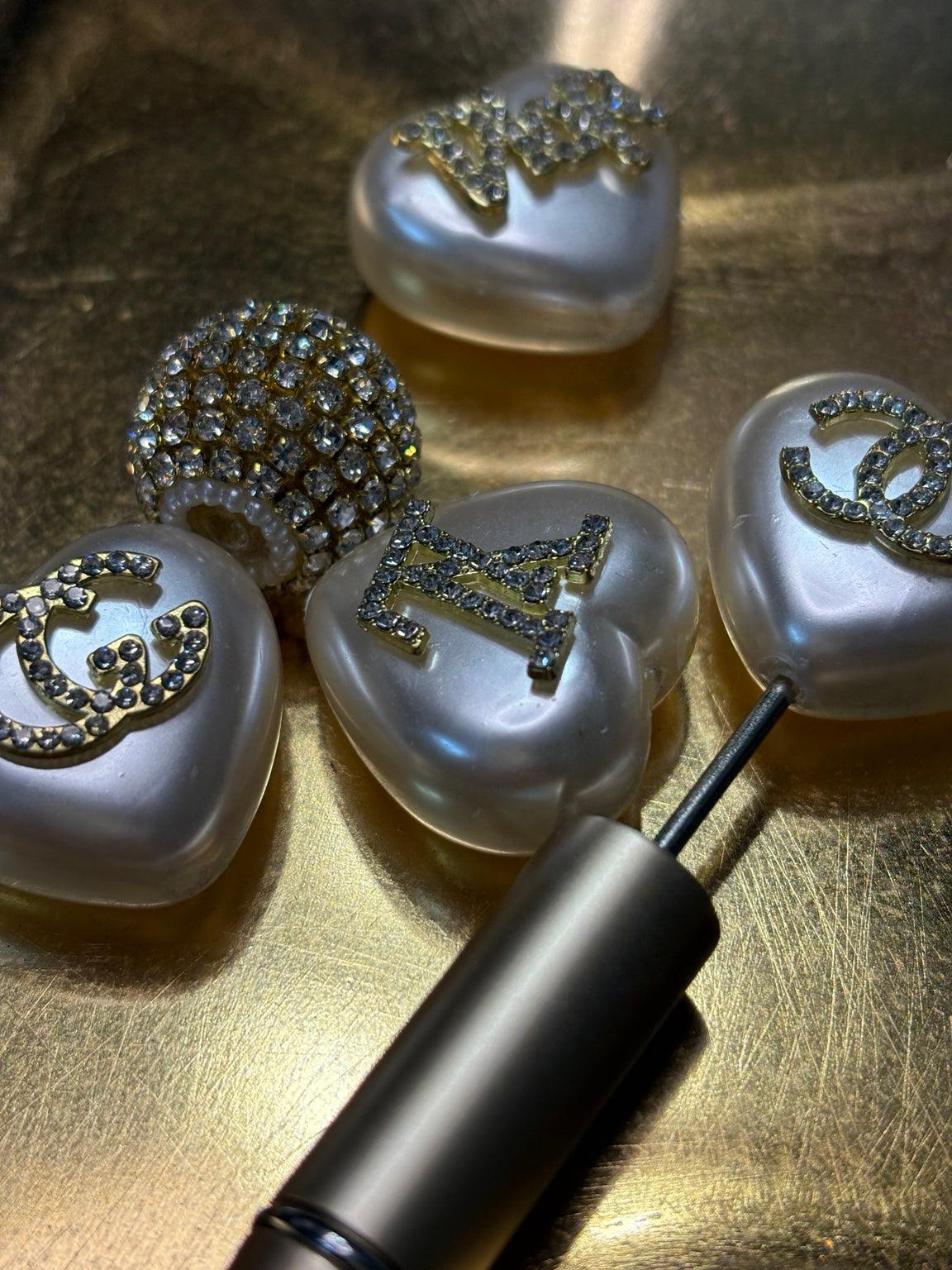 Luxe CC-Inspired Heart Beads (Pre-Order | Handmade) ✨Gold Or Silver Metal Available.