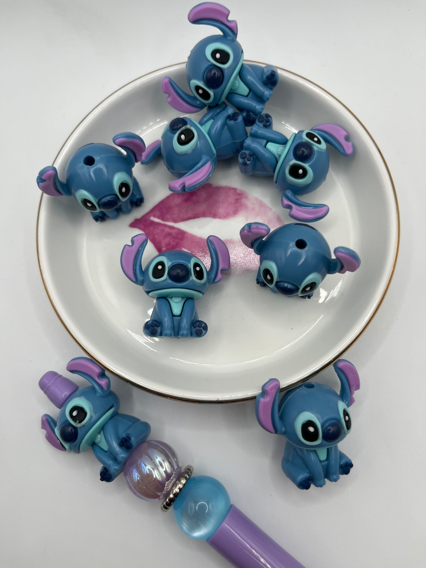 5pc Blue Guy PVC Soft Rubber Bead