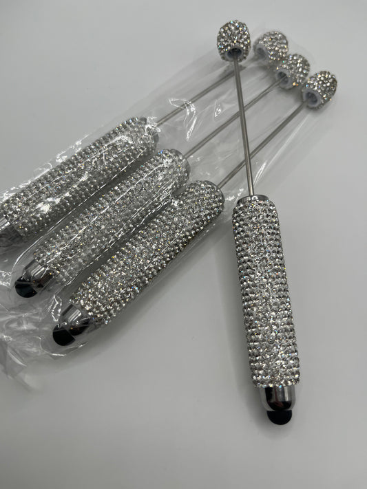 1pc (Silver) Rhinestone Beadable Stylus + Pen